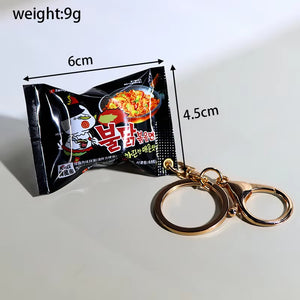 Simulation Instant Noodles Keychain on the Phone Mini Snacks Pendant Bag Pendant Christmas Gifts for the New Year