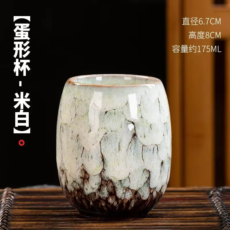 Kiln Transforms the Master'S Cup Ceramic Coffee Mug Simplicity Household Kung Fu Teacup Creative Tasting Cup Personal Single Mug