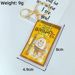 Simulation Instant Noodles Keychain on the Phone Mini Snacks Pendant Bag Pendant Christmas Gifts for the New Year