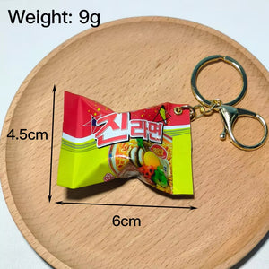 Simulation Instant Noodles Keychain on the Phone Mini Snacks Pendant Bag Pendant Christmas Gifts for the New Year