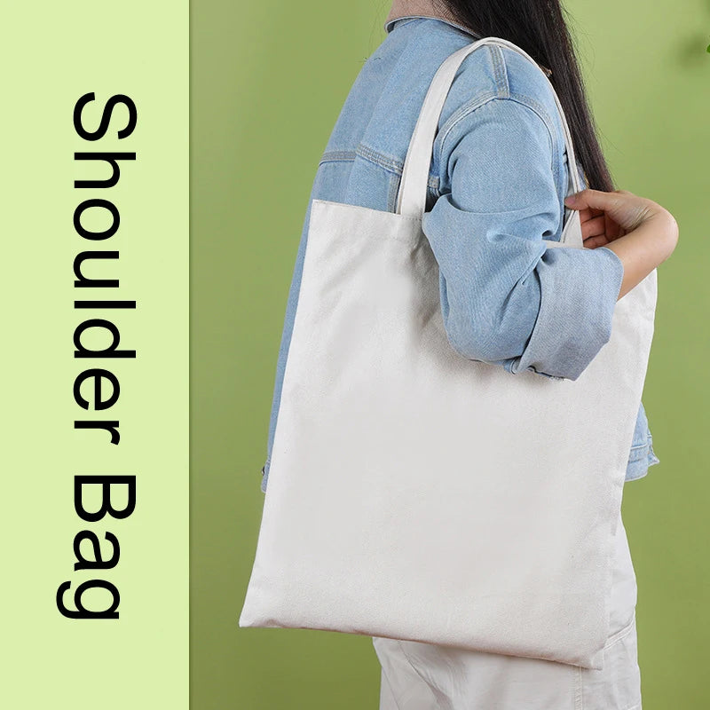 Custom Logo Design Tote Bag Canvas Grocery Bag Portable Canvas Shopping Handbag Custom Size for Promotional Gifts