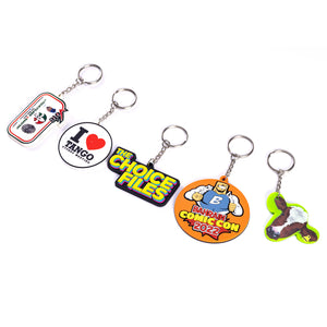 50 pcs Custom Soft PVC Keychain Key Chain / Soft Rubber Keychains / Silicone Keyring 2D/3D Rubber Pvc Keychain with Your Logo Name
