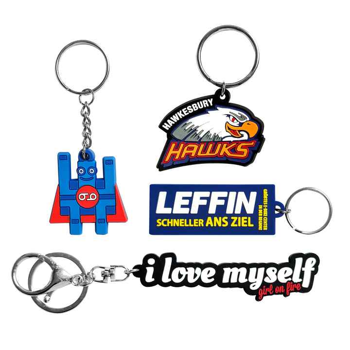 50 pcs Custom Soft PVC Keychain Key Chain / Soft Rubber Keychains / Silicone Keyring 2D/3D Rubber Pvc Keychain with Your Logo Name