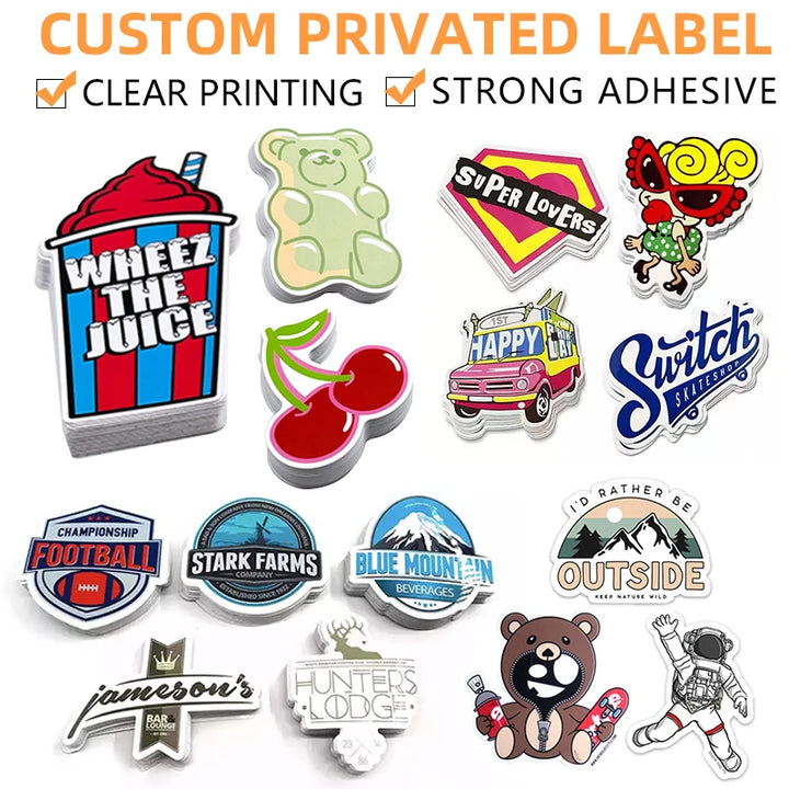 50 Pcs Custom LOGO Printing Die Cut Vinyl Stickers Customized Waterproof Cartoon Stickers Manufacturers Custom Stickers