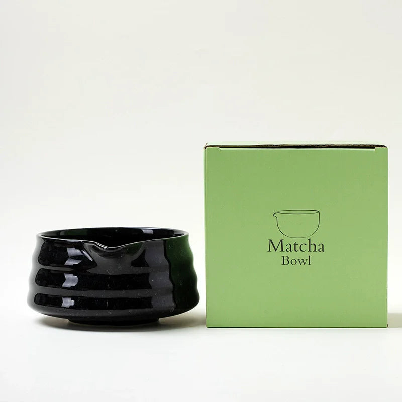 2 Pieces Traditional Japanese Matcha Bowl and Whisk Holder Tea Bowl with Pouring Spout for Office Table Tea Ceremony Party Gift