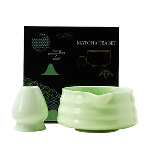 2 Pieces Traditional Japanese Matcha Bowl and Whisk Holder Tea Bowl with Pouring Spout for Office Table Tea Ceremony Party Gift