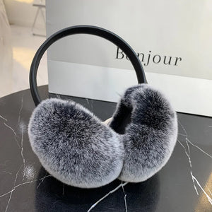 100% Real Rex Rabbit Fur Earmuffs – Luxury Winter Ear Warmers for Women & Kids | Ultra-Soft, Fashionable Cold Weather Ear Covers