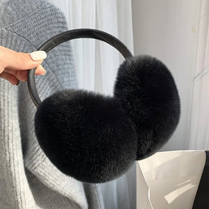 100% Real Rex Rabbit Fur Earmuffs – Luxury Winter Ear Warmers for Women & Kids | Ultra-Soft, Fashionable Cold Weather Ear Covers