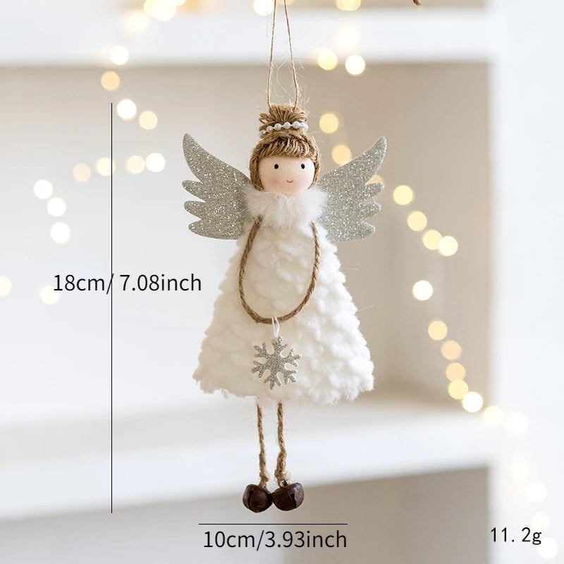 Christmas Mouse Doll Pendant – Ballet Angel Plush Ornament for Tree Decoration & New Year Gifts