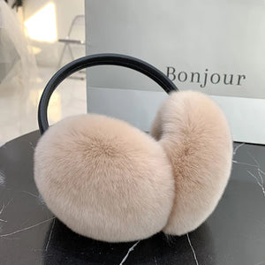 100% Real Rex Rabbit Fur Earmuffs – Luxury Winter Ear Warmers for Women & Kids | Ultra-Soft, Fashionable Cold Weather Ear Covers