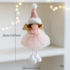 Christmas Mouse Doll Pendant – Ballet Angel Plush Ornament for Tree Decoration & New Year Gifts