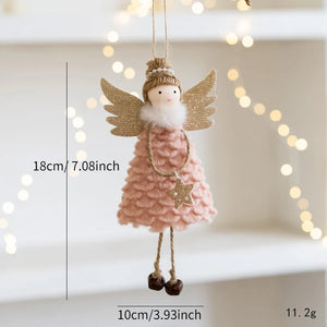 Christmas Mouse Doll Pendant – Ballet Angel Plush Ornament for Tree Decoration & New Year Gifts