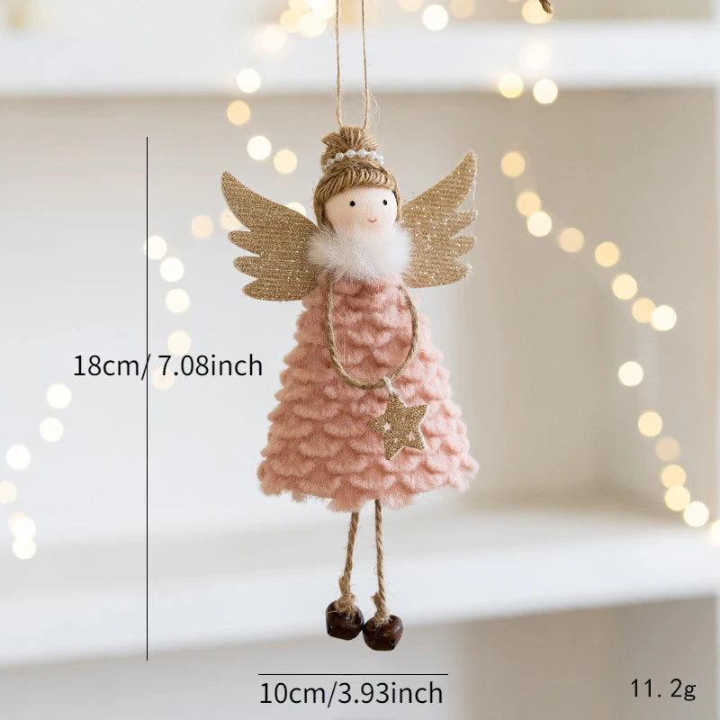 Christmas Mouse Doll Pendant – Ballet Angel Plush Ornament for Tree Decoration & New Year Gifts