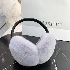 100% Real Rex Rabbit Fur Earmuffs – Luxury Winter Ear Warmers for Women & Kids | Ultra-Soft, Fashionable Cold Weather Ear Covers