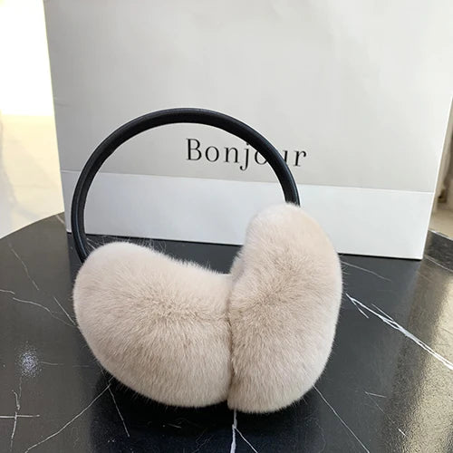 100% Real Rex Rabbit Fur Earmuffs – Luxury Winter Ear Warmers for Women & Kids | Ultra-Soft, Fashionable Cold Weather Ear Covers