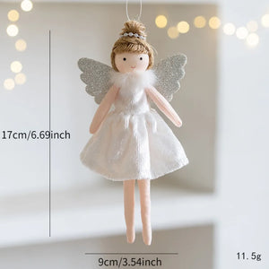 Christmas Mouse Doll Pendant – Ballet Angel Plush Ornament for Tree Decoration & New Year Gifts