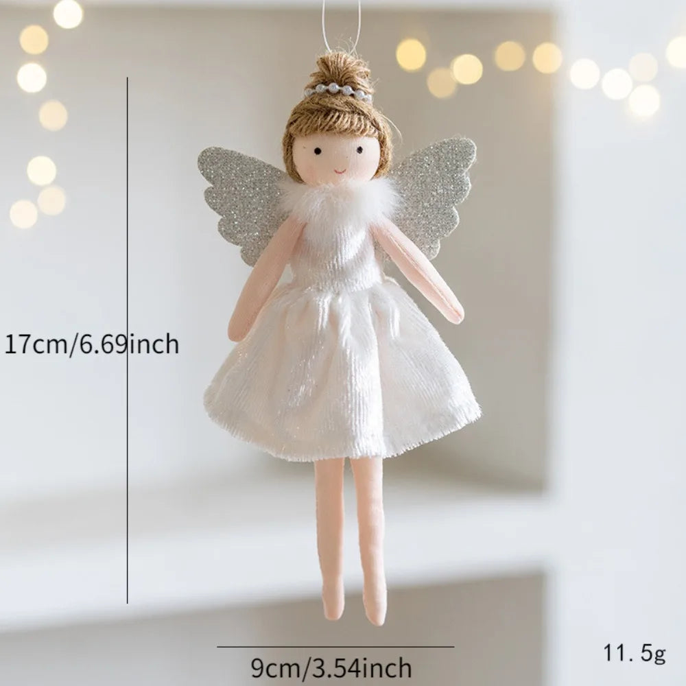 Christmas Mouse Doll Pendant – Ballet Angel Plush Ornament for Tree Decoration & New Year Gifts