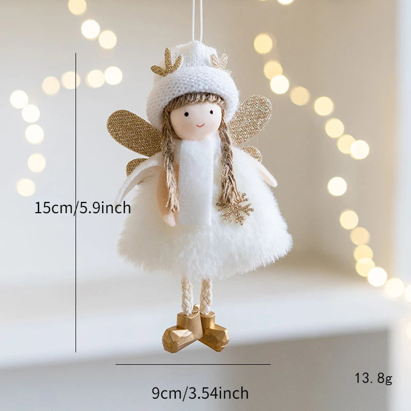 Christmas Mouse Doll Pendant – Ballet Angel Plush Ornament for Tree Decoration & New Year Gifts