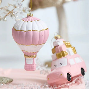 Pink Christmas Hanging Ornaments – Tree Baubles, Wreath & Gift Box Decorations for Holiday and Party Décor