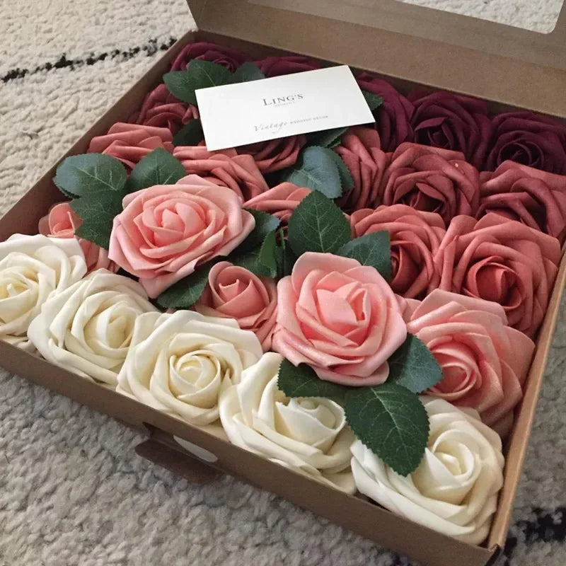 Artificial Foam Roses – 15/25/100pcs Fake Flowers for Weddings, Bouquets, Centerpieces & Valentine’s or Mother’s Day Gifts