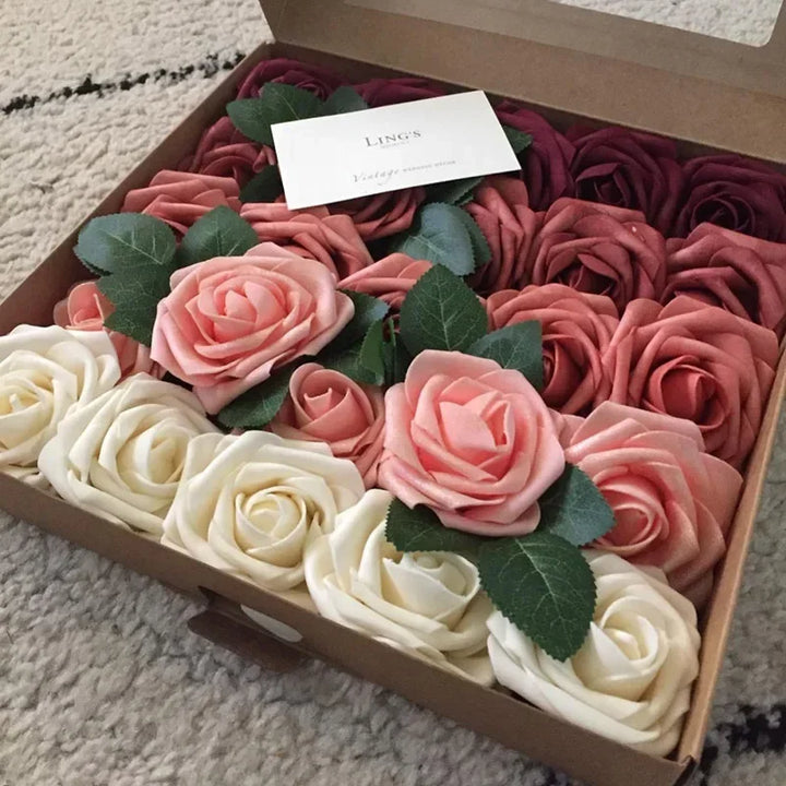 Artificial Foam Roses – 15/25/100pcs Fake Flowers for Weddings, Bouquets, Centerpieces & Valentine’s or Mother’s Day Gifts