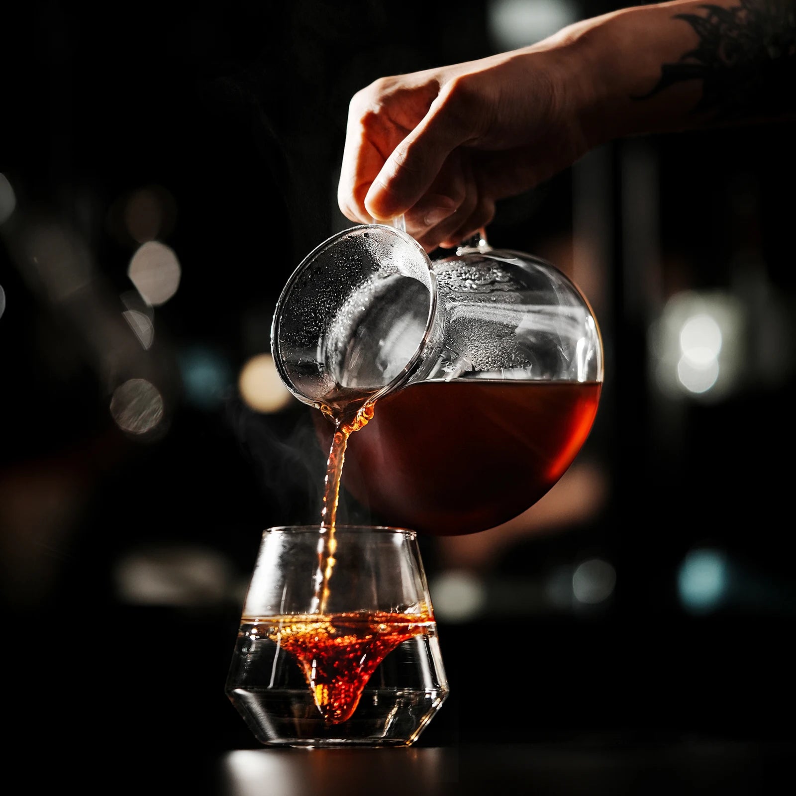 Hill Coffee Server Guide Extraction Pour over Coffee Server Ergonomic Handle High-Borosilicate Glass for Barista
