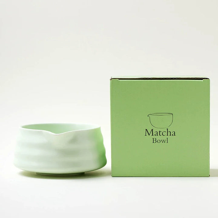 2 Pieces Traditional Japanese Matcha Bowl and Whisk Holder Tea Bowl with Pouring Spout for Office Table Tea Ceremony Party Gift