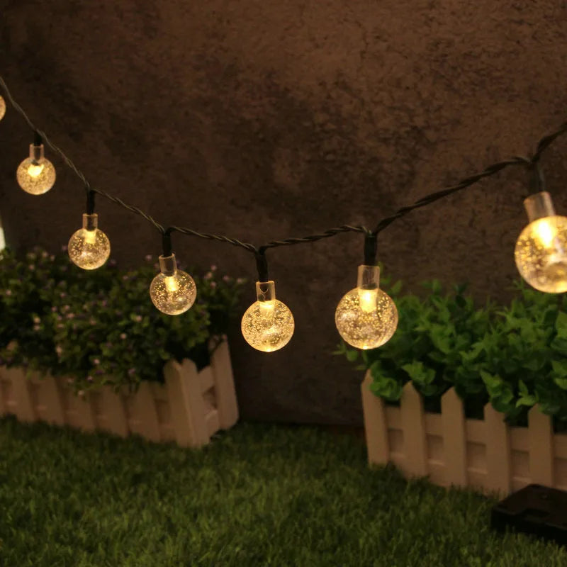 Solar Bubble Ball String Lights – Waterproof Outdoor LED Orbs for Patio, Garden, Christmas & Holiday Parties