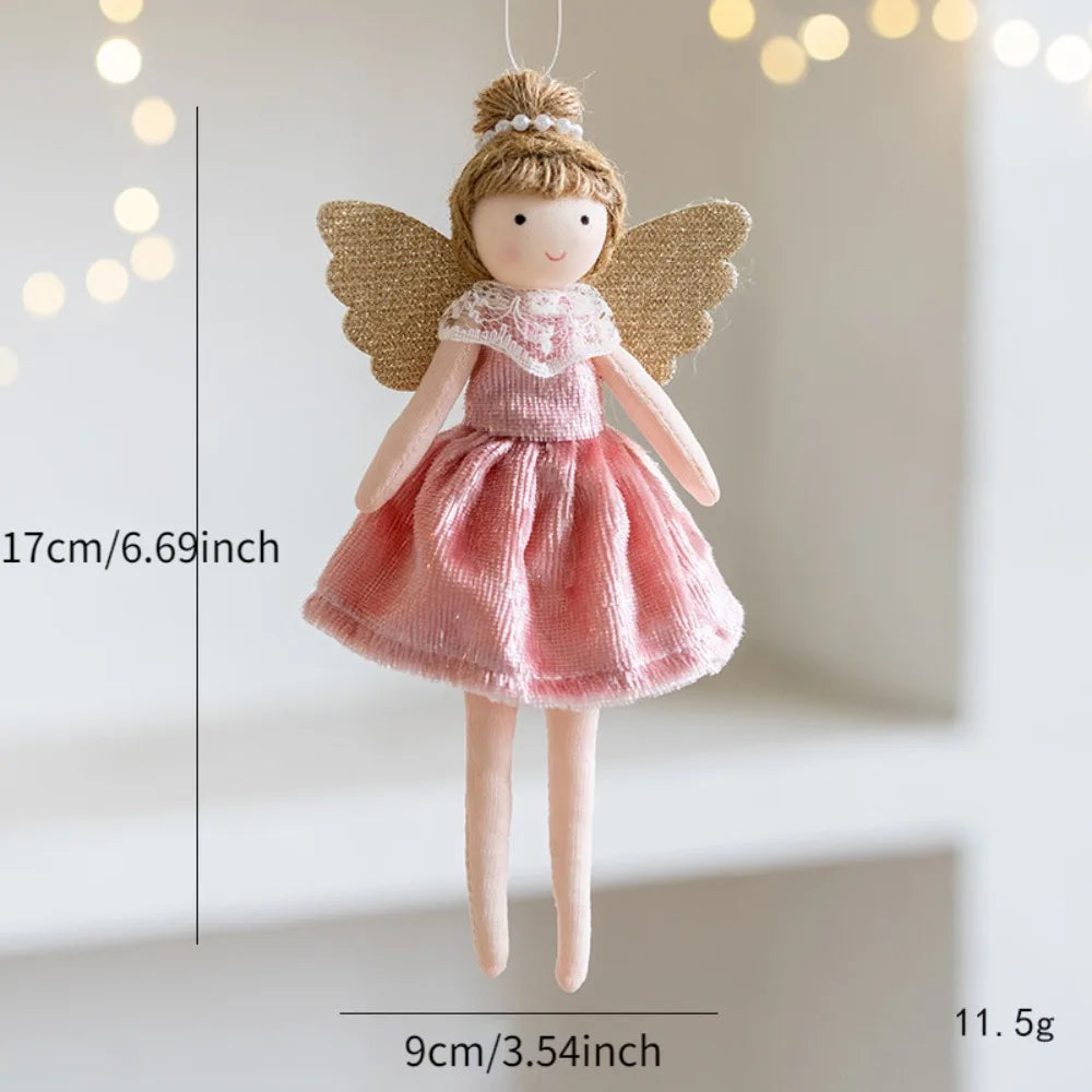 Christmas Mouse Doll Pendant – Ballet Angel Plush Ornament for Tree Decoration & New Year Gifts