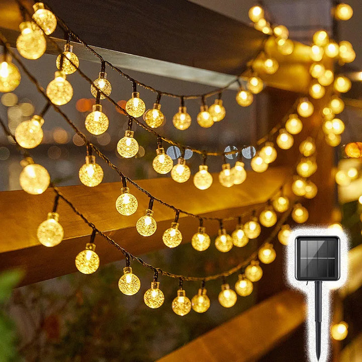 Solar Bubble Ball String Lights – Waterproof Outdoor LED Orbs for Patio, Garden, Christmas & Holiday Parties