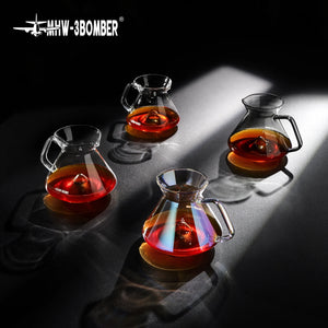 Hill Coffee Server Guide Extraction Pour over Coffee Server Ergonomic Handle High-Borosilicate Glass for Barista
