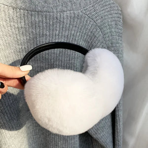 100% Real Rex Rabbit Fur Earmuffs – Luxury Winter Ear Warmers for Women & Kids | Ultra-Soft, Fashionable Cold Weather Ear Covers
