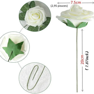 Artificial Foam Roses – 15/25/100pcs Fake Flowers for Weddings, Bouquets, Centerpieces & Valentine’s or Mother’s Day Gifts