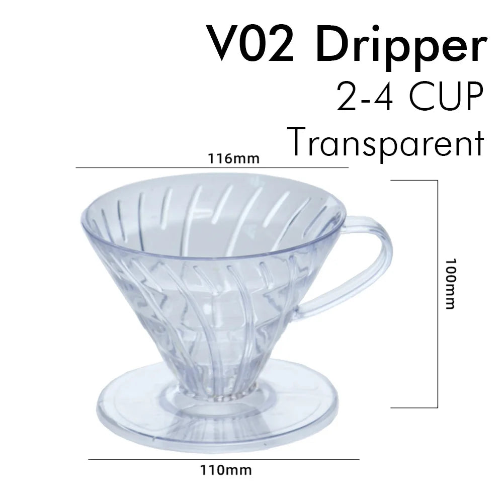 Coffee Filters 60 Plastic V Shape Pour over Coffee Filter Cup Cone Shape Drip Coffee Funnel Dark Gray Spiral Ribs  02 Dripper