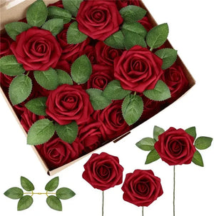 Artificial Foam Roses – 15/25/100pcs Fake Flowers for Weddings, Bouquets, Centerpieces & Valentine’s or Mother’s Day Gifts