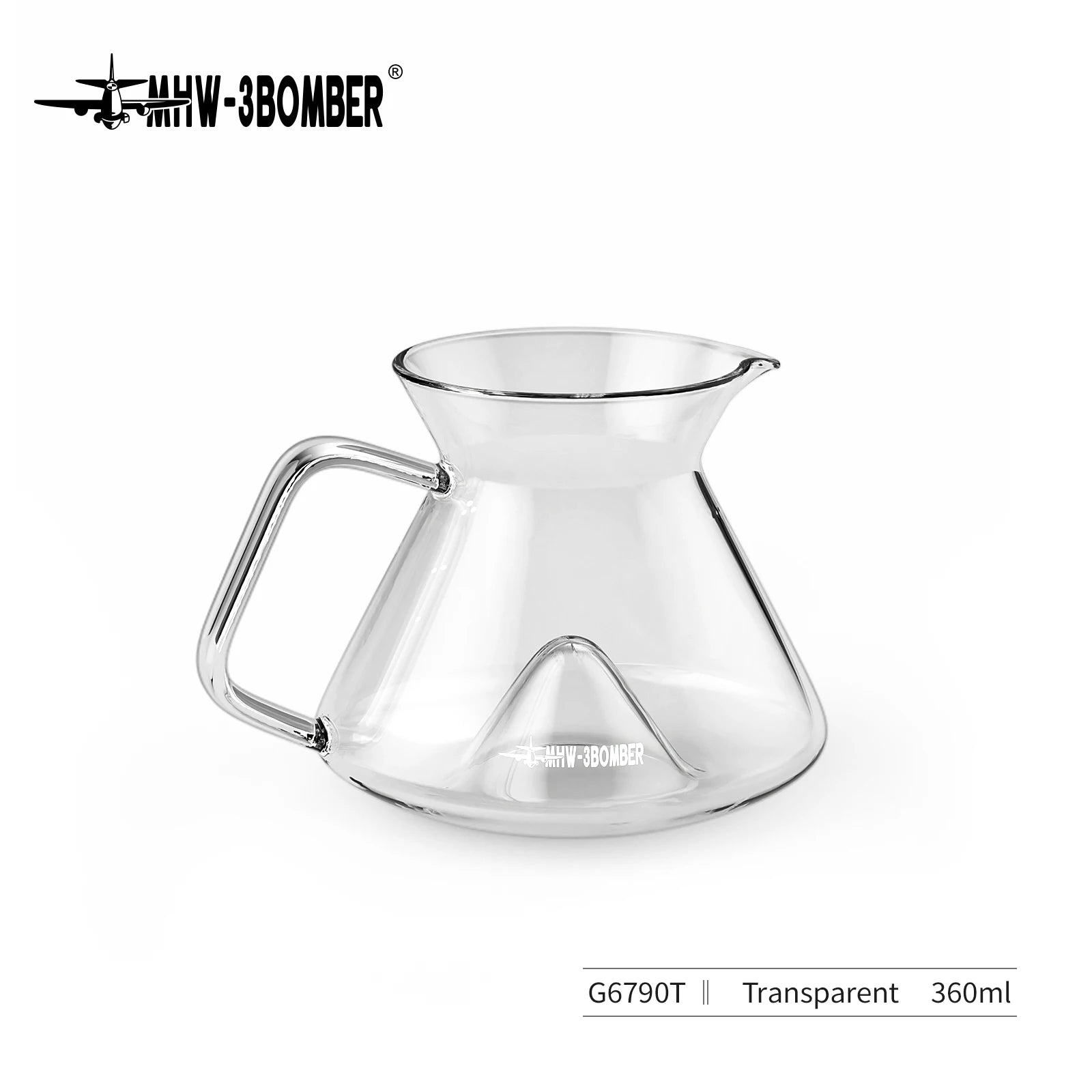 Hill Coffee Server Guide Extraction Pour over Coffee Server Ergonomic Handle High-Borosilicate Glass for Barista