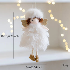 Christmas Mouse Doll Pendant – Ballet Angel Plush Ornament for Tree Decoration & New Year Gifts