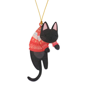 Christmas Cat Hanging Signs – Cute Cat Tree Pendants & Door Decorations for Xmas and New Year