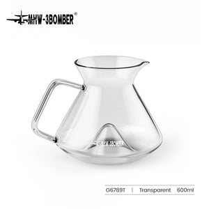 Hill Coffee Server Guide Extraction Pour over Coffee Server Ergonomic Handle High-Borosilicate Glass for Barista