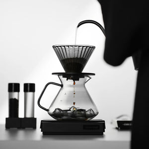 Hill Coffee Server Guide Extraction Pour over Coffee Server Ergonomic Handle High-Borosilicate Glass for Barista