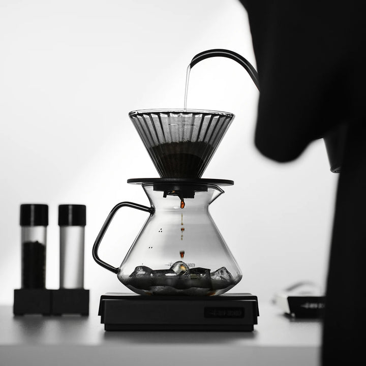 Hill Coffee Server Guide Extraction Pour over Coffee Server Ergonomic Handle High-Borosilicate Glass for Barista