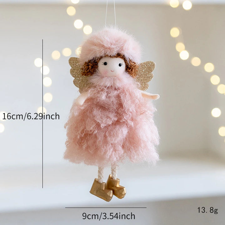 Christmas Mouse Doll Pendant – Ballet Angel Plush Ornament for Tree Decoration & New Year Gifts