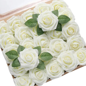 Artificial Foam Roses – 15/25/100pcs Fake Flowers for Weddings, Bouquets, Centerpieces & Valentine’s or Mother’s Day Gifts