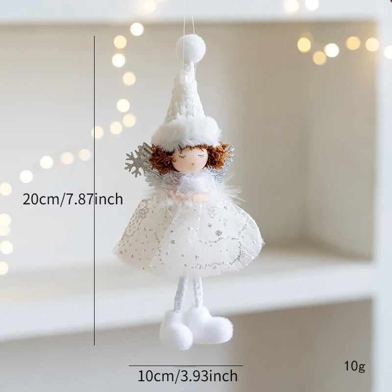 Christmas Mouse Doll Pendant – Ballet Angel Plush Ornament for Tree Decoration & New Year Gifts