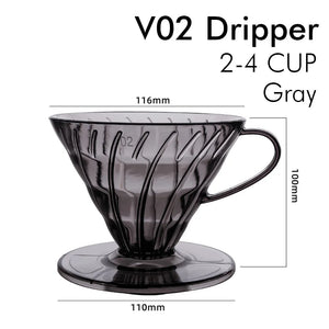 Coffee Filters 60 Plastic V Shape Pour over Coffee Filter Cup Cone Shape Drip Coffee Funnel Dark Gray Spiral Ribs  02 Dripper