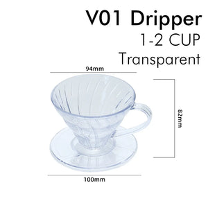 Coffee Filters 60 Plastic V Shape Pour over Coffee Filter Cup Cone Shape Drip Coffee Funnel Dark Gray Spiral Ribs  02 Dripper