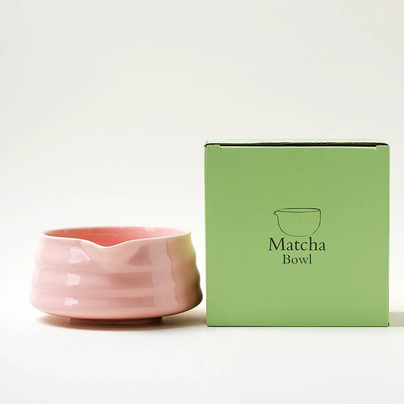 2 Pieces Traditional Japanese Matcha Bowl and Whisk Holder Tea Bowl with Pouring Spout for Office Table Tea Ceremony Party Gift