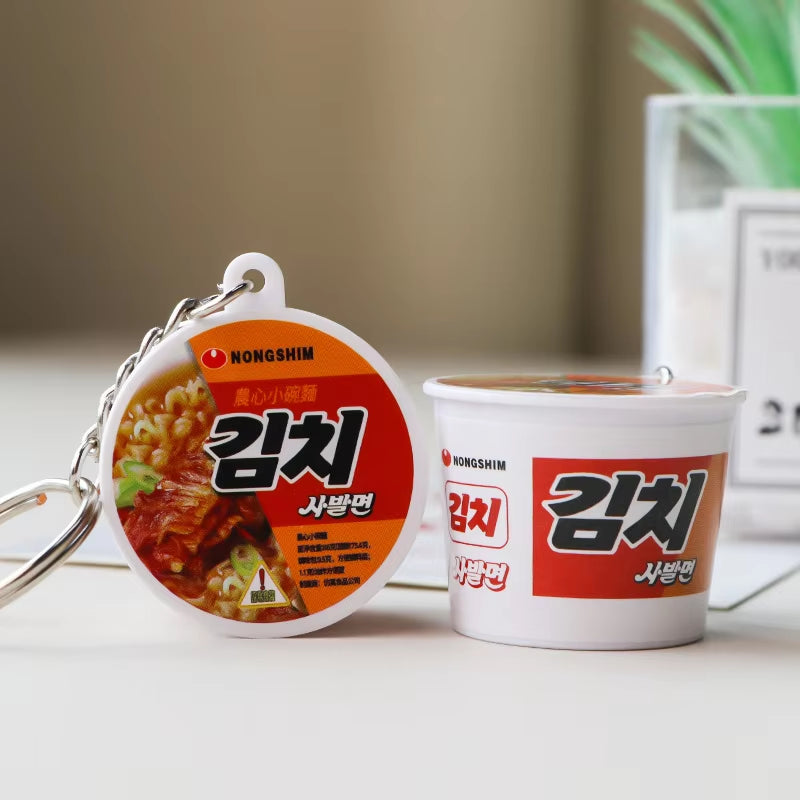 Simulation Instant Noodles Keychain on the Phone Mini Snacks Pendant Bag Pendant Christmas Gifts for the New Year